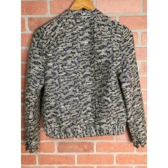 Fossil Women Arlene Blazer Bomber Jacket Full Zip Pockets Zipper Sleeves Size XS - Picture 7 of 9